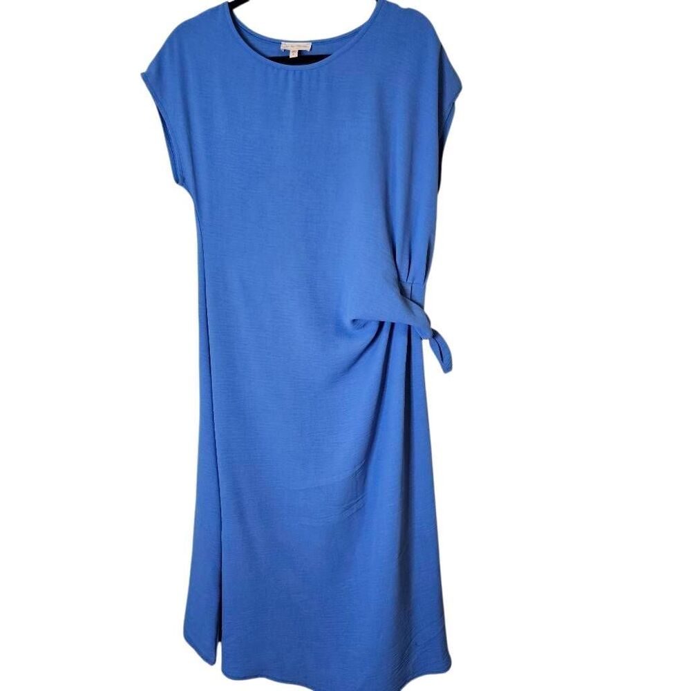 See You Monday blue midi dress. Figure flattering, modest. Size L.